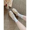 Blue cabinet, inner height increase~ 2025 spring and summer new invisible pull-leg splicing round head lace-up casual Forrest Gump training shoes