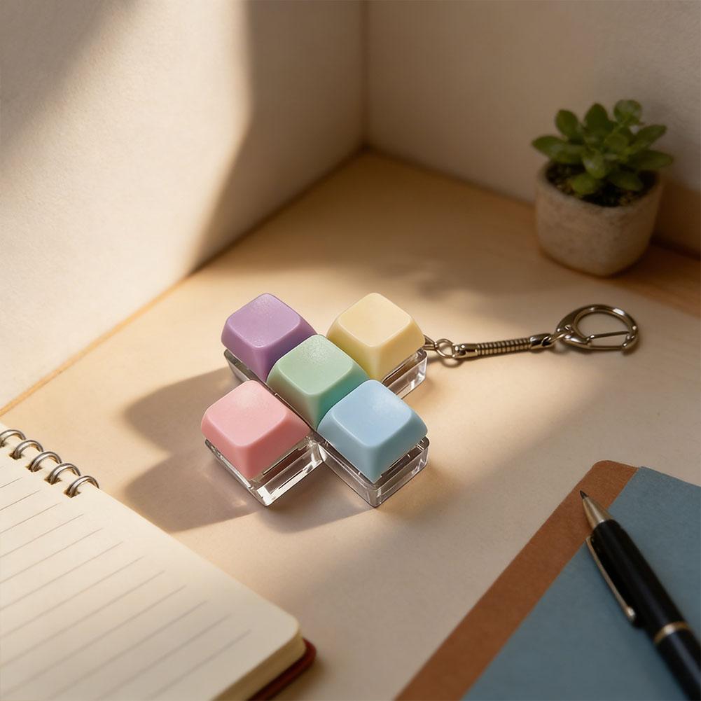 Mechanical Switch Keychain Fidget Toy Stress Relief Clicky Button Toy With Led For Office Workers Students Keycap Keychain