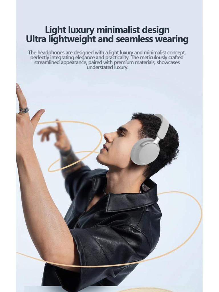 True Wireless Over-Ear Bluetooth Headphones with 3D Stereo Sound for Sports