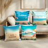 Summer Cushion Cover Soft Short Plush Pillow Cover Smooth Cozy Texture Aesthetic Cushion Case Home Decor