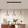 Mid-Century Wabi-Sabi Pendant Light - Japanese Solid Wood, Three-Head Design for Dining Room or Bar Counter