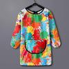 Kids' Waterproof Long-Sleeve Painting Smock with Back Buttons - Baby Bib Apron for Eating & Art