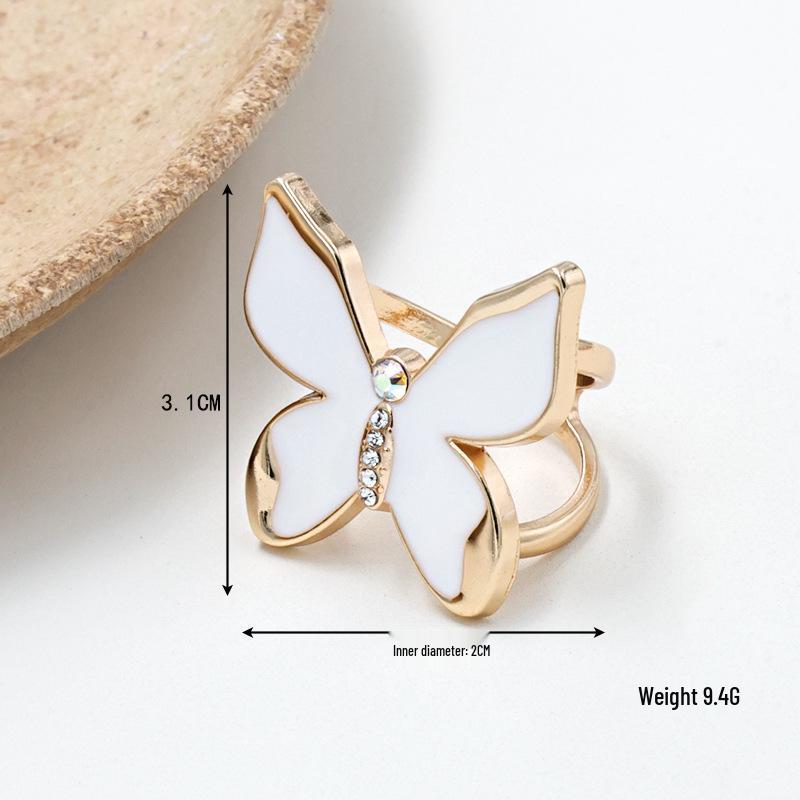 Butterfly Gold Rhinestone Silk Scarf Buckle: High-End Luxury Knotting Accessory