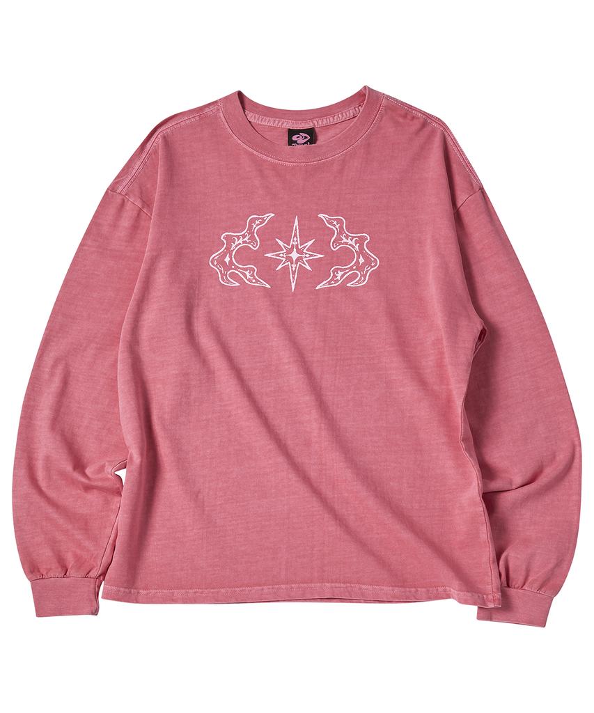 TRAVEL Cross Point Pigment Long Sleeve Red