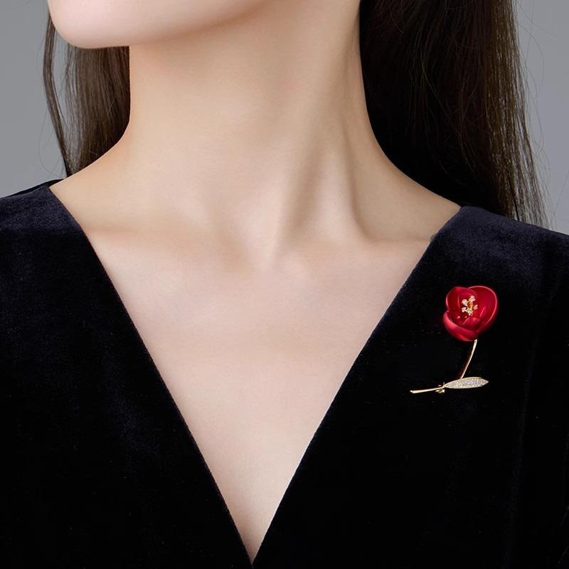 Crabapple Flower Brooch, Elegant Brooch Collar Pin, Garment Fixing Design Sense Pin