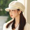 Vintage British Style Belt Buckle Octagonal Hat Women's Autumn New Painter Hat Beret