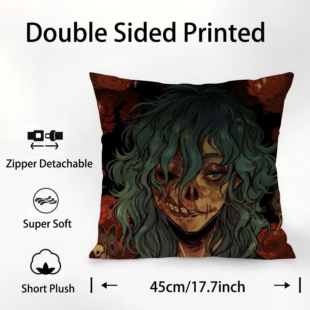 S-Sally Face Pillow Case Plush Fabric Soft Double Sided Print Sofa Cushion Cover Throw Pillow Covers