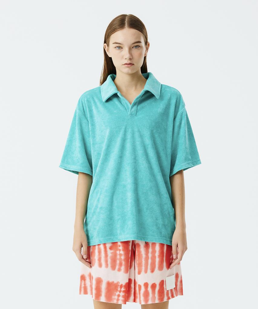 ZAKOPANE Happy Terry Polo Shirt_Ice Mint