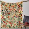 Vintage Floral Print Flannel Blanket - Soft Warm All-Season Throw for Office Camping Travel Cozy Gift for Men Vibrant Home Decor