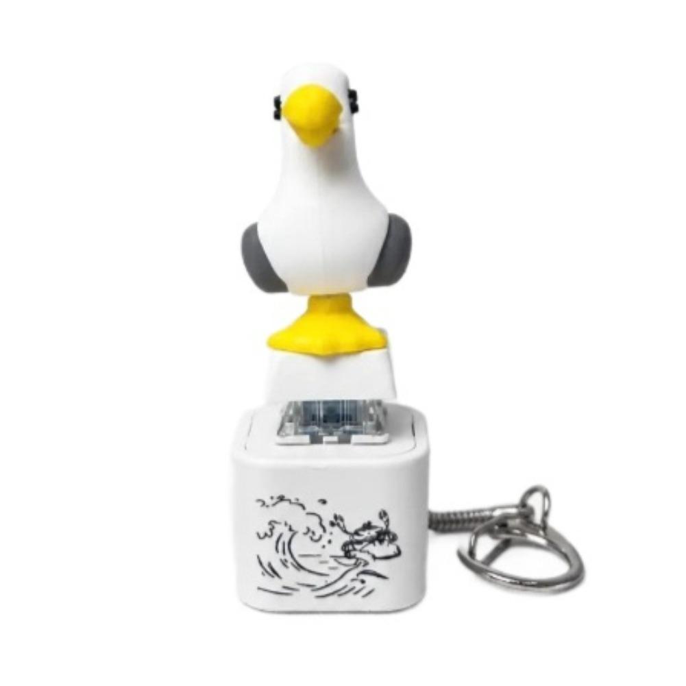 Mini Meeuw Fidget Speeltje Sleutelhanger Oplaadbare Sleutelhanger Met Geluid LED Verlichting Grappige Meeuw Toetsenbord Klikker Stress Verlichtend Speeltje