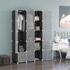 Portable Wardrobe for Bedroom, 15 Cube Closet with Hanging Rail, Modular Storage Cabinet, Plastic Armoire for Space Saving, White and Black