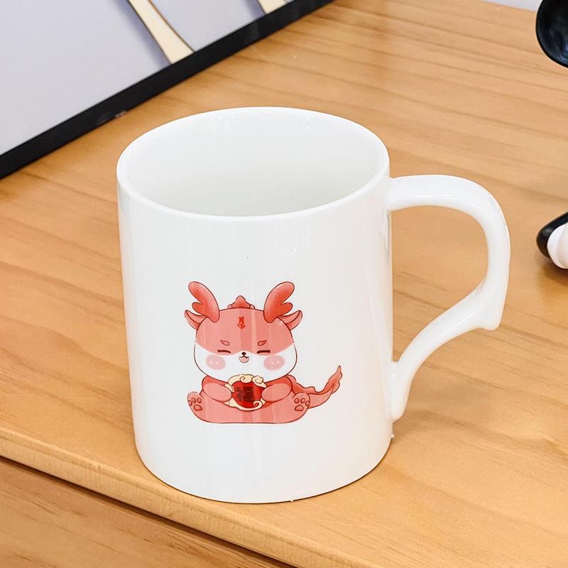 Roztomilý roztomilý medvídek Single Cup Kreslená dívka Keramický šálek Vysoce vypadající domácí Hrnek odolný vůči vysoké teplotě Malý dárek Kelímek na vodu