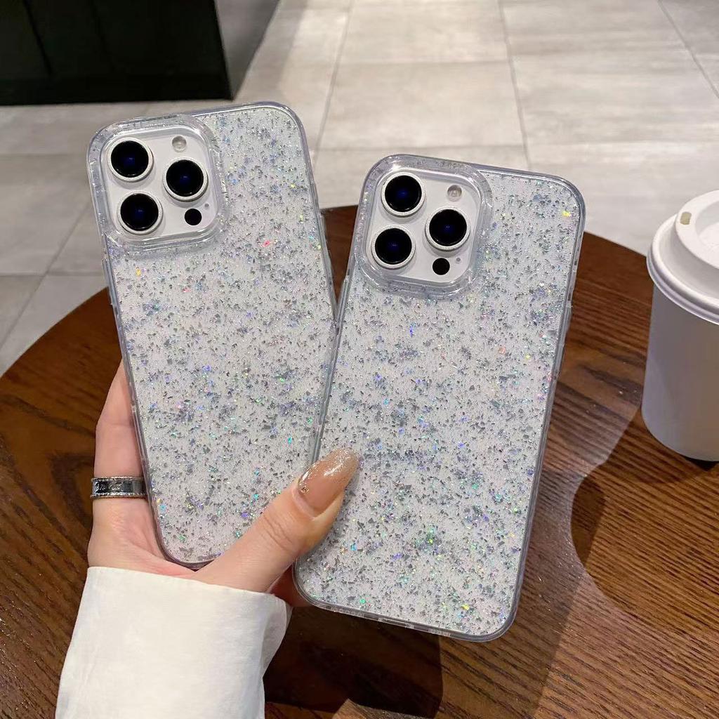 Shiny Glitter Clear Case for iPhone 16 Pro Max, Bling Sparkle Shockproof Protective Cover with Camera Lens Protection