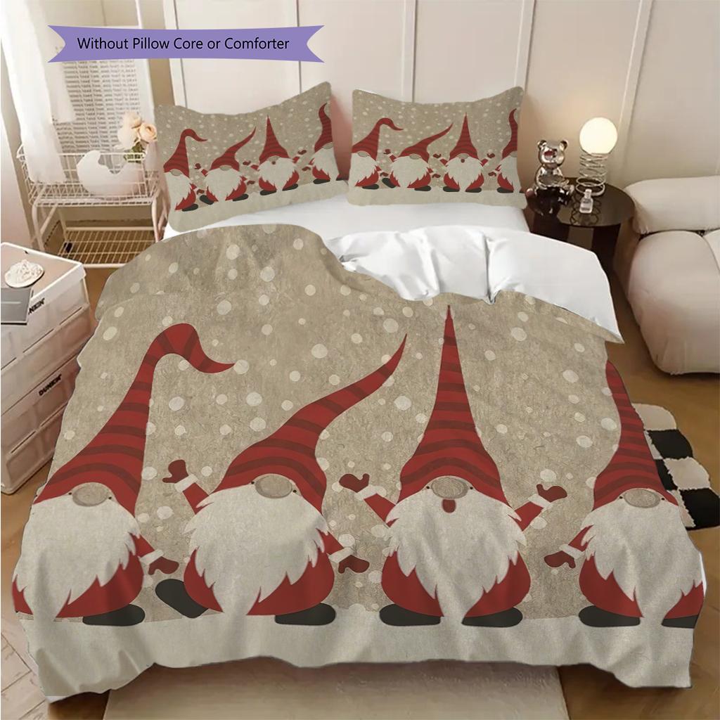 1PC Christmas theme pattern Bedding Quilt Set Quilt Cover Pillowcase Home Decoration Birthday Gift (1 * duvet cover + 2 * pillowcase, without core)