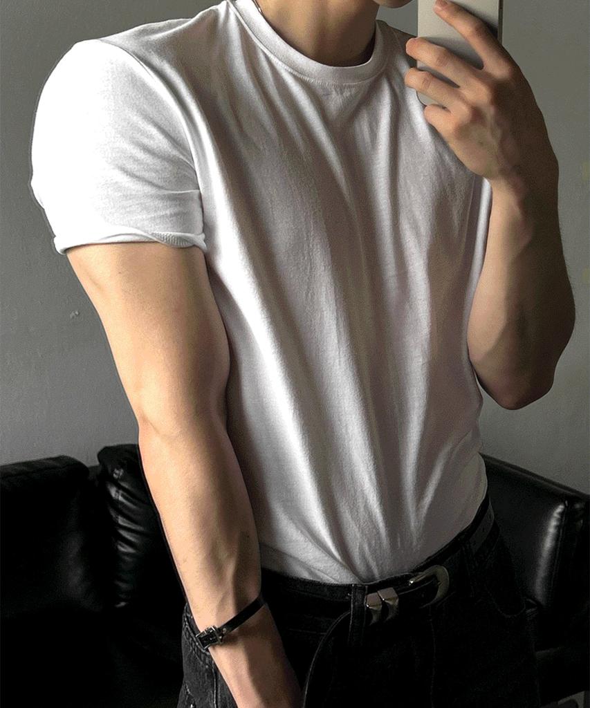 Siaosiko Crop Muscle Fit T-Shirt - White