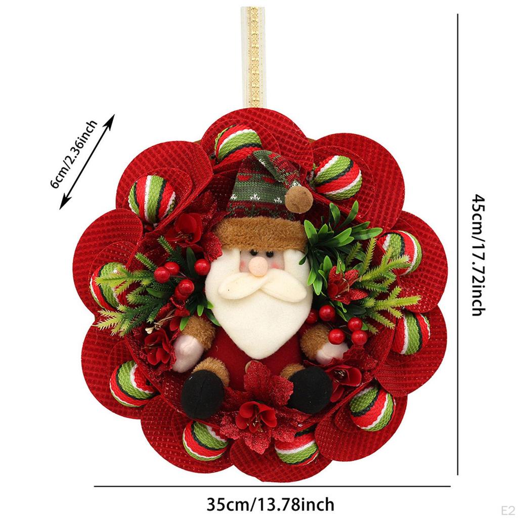 13.7 Inch Christmas Doll Wreath Front Door Wall Decor