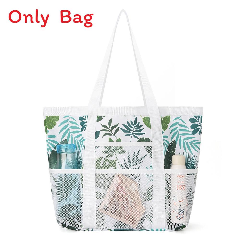 Travel Mesh Storage Bag With Multiple Pockets For Beach And Bathroom Organization