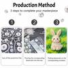 Framed Pearl Painting Kit Cute Rabbit Pattern DIY 3D Bead Canvas Art Creative Leisure Craft Home Decoration Handmade Gift Wall Decor Hobby Project