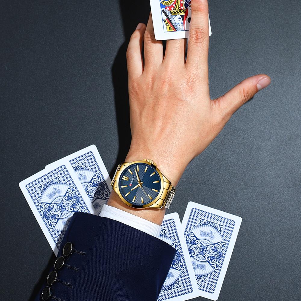 Herrenuhren Luxusmarke Gold Edelstahlband CURREN Luxus Quarzuhr Herren Wasserdicht Geschäftsmann 8322