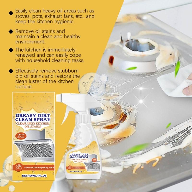 Professional Grease Remover Kitchen Degreaser Sprays MultiSurface Foam Cleaner For Kitchen Appliances Oven Stove Stubborn