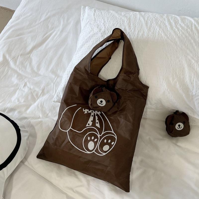 Shopping Must-have Instagram Style Simple Cartoon Animal Foldable Shopping Bag, Lightweight and Large Capacity Tote Bag