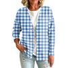 Women's Casual Button Front Plaid Print Jacket for Everyday Wear