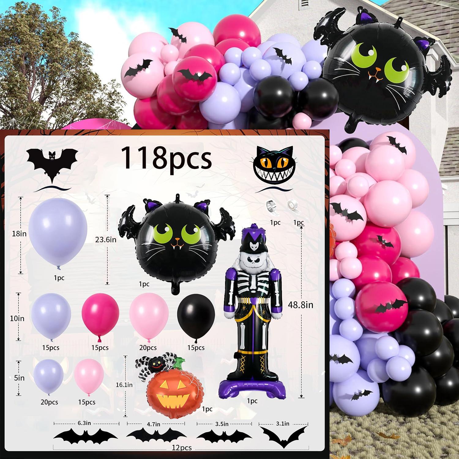 

118 Pieces Halloween Collection Balloon Arch Set Is Suitable for Halloween Parties Easter Themed Events and Many Other Occasions Other