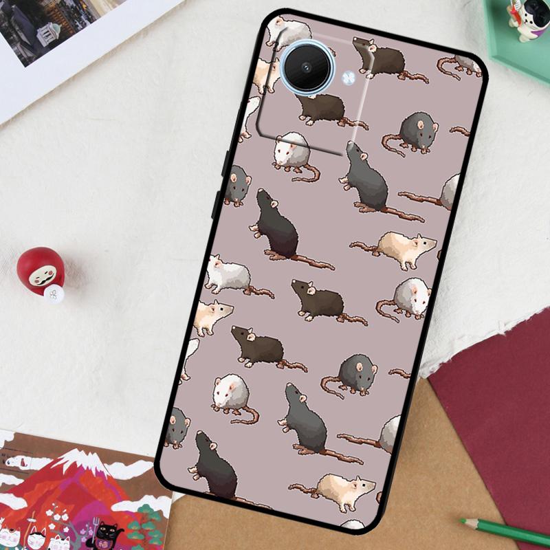 Cute Cartoon Animal Rat For Realme 13 Pro Plus 14 12 10 11 GT 6 5 6T GT7 Pro C51 C21Y C25S C75 C67 C61 C53 C55 Case