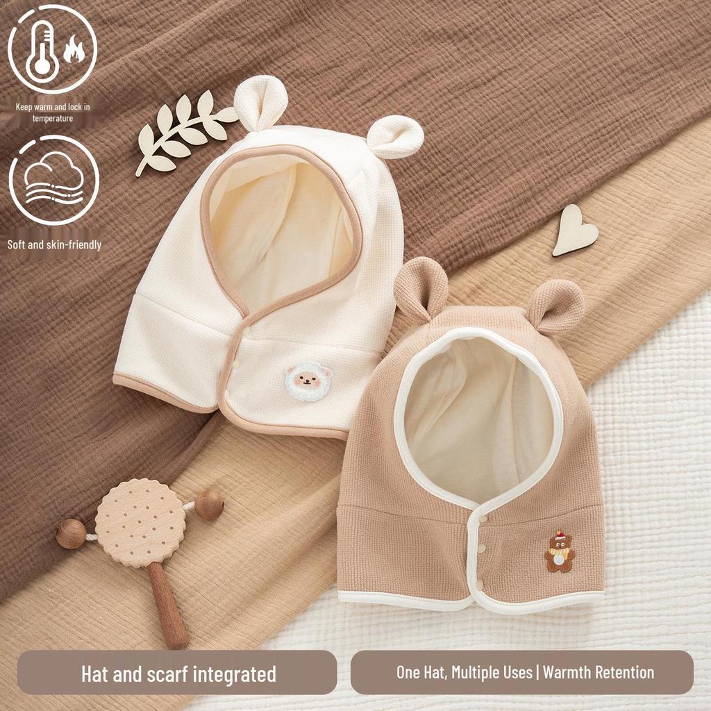 Infant Fleece-Lined Ear Protection Hat & Scarf Set for Boys/Girls (Autumn/Winter)