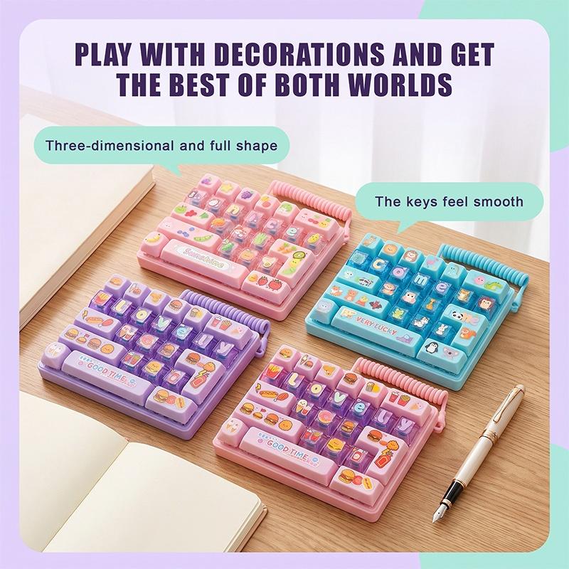 Purple Fidget Keyboard Toy Cute Animal Shape Stress Reduction Gadget for Home Office Daily Use