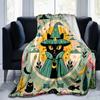 1pc Green Wizard Cat Blanket  Soft Throw for Home Decor, Perfect Gift for All Seasons, Living Room, Travel, Camping, Car Blankets