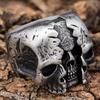 Men'S Pilot Vintage Skull Ring Locomotive Skull Skull Skull Ring