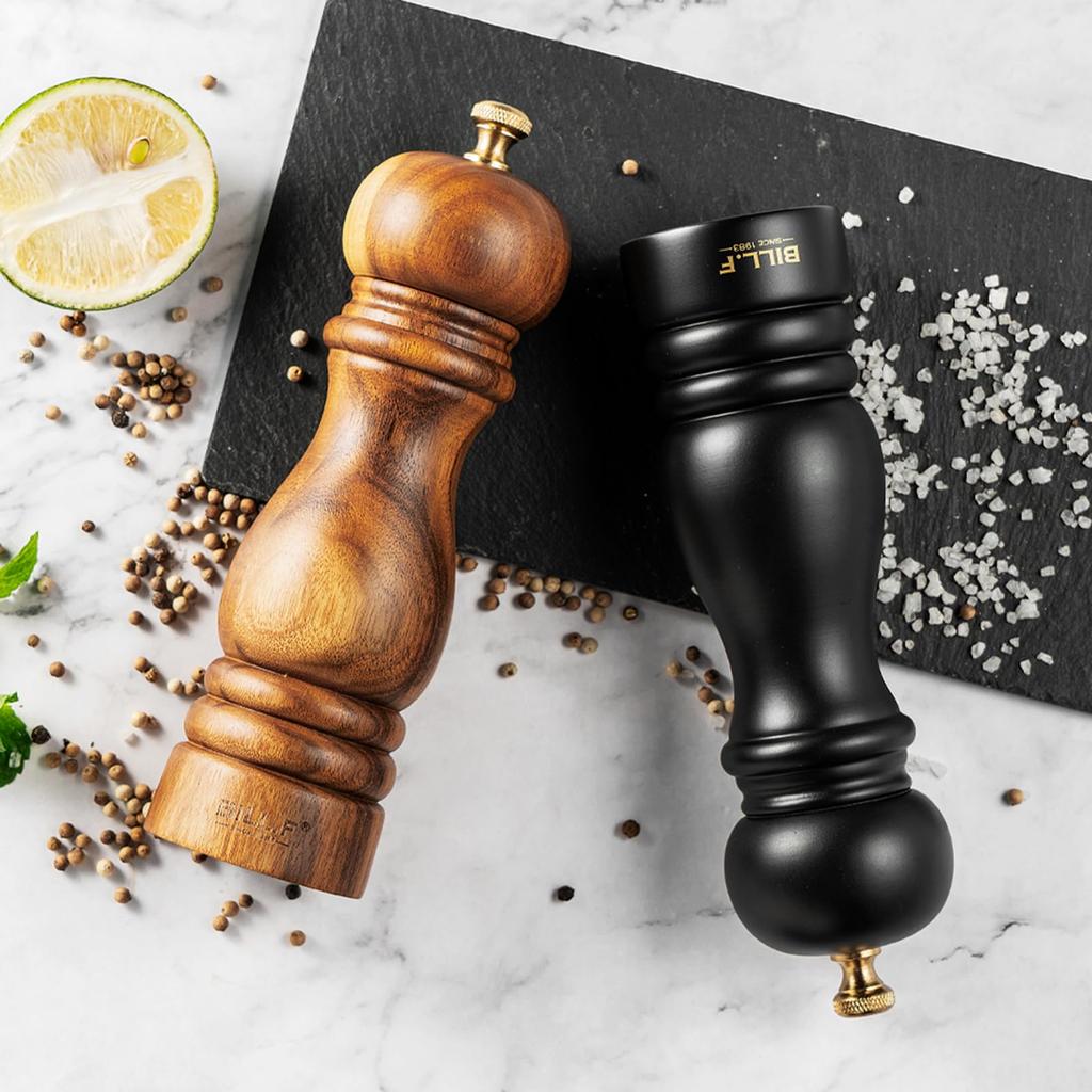 Pepper Mill Salt Mill Natural Oak Mill Pepper Pepper Wood Ceramic Core Pepper Grinder Manual Spice Grind Solid Wood Rock Salt Black Pepper Black