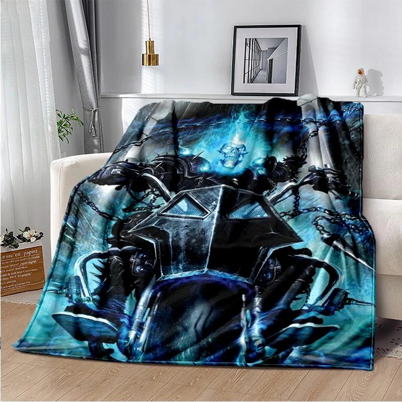 2026 New Marvel Horror Ghost Rider Cartoon Gift Soft Blanket,Soft Throw Blanket for Home Bedroom Bed Sofa Picnic Child Cover Kid