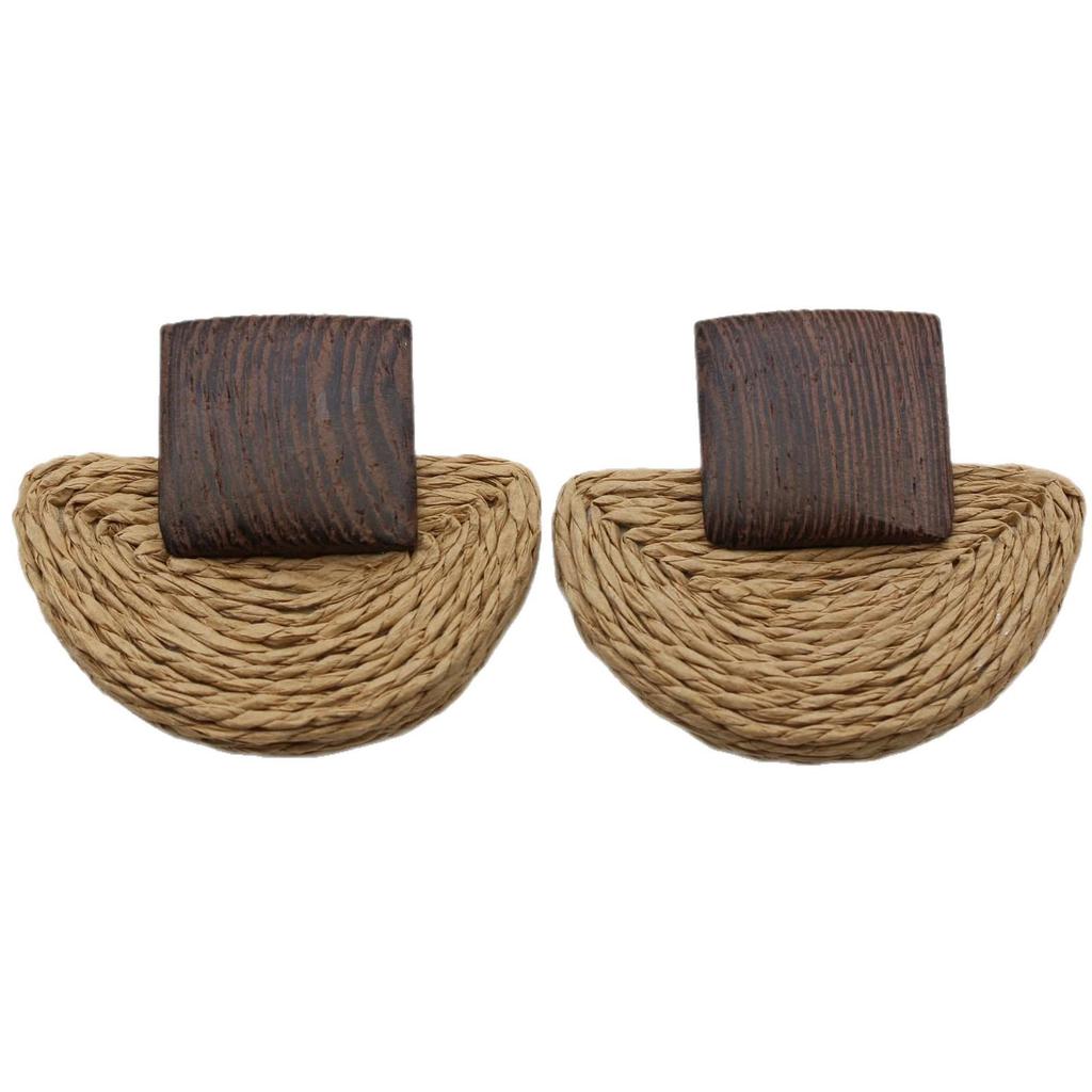 Böhmische Rattan-Web-Hängeohrringe: Raffia Strandaccessoires im europäischen und amerikanischen Stil für Sommerurlaube