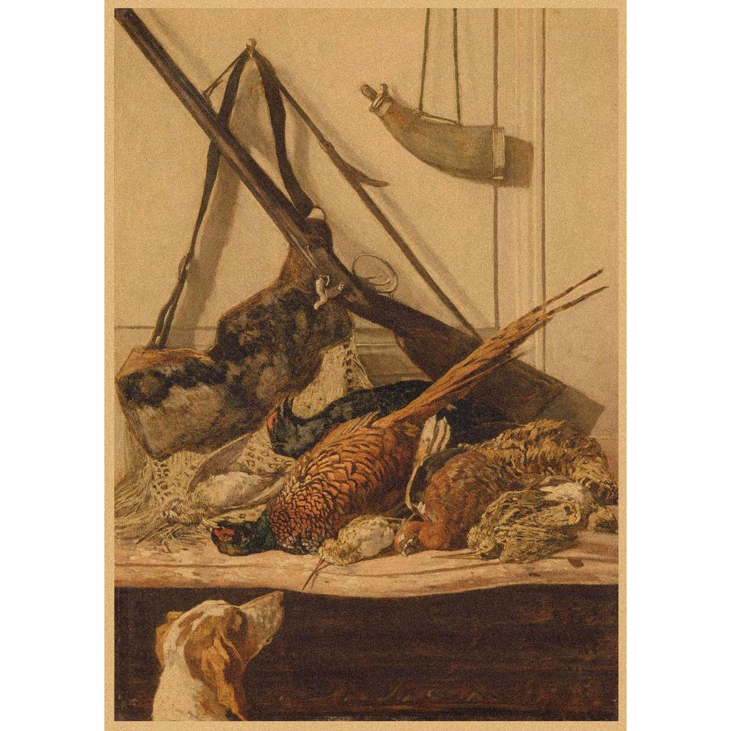 Monet Oil Painting Retro Kraft Paper Poster for Restaurant, Bar, Cafe Wall Decor