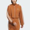 Adidas Originals Premium Zipper Hoodie Color Block Short Knit Sports Hoodie Women Hoodies Wild-Brown JI7062