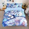 Miku Duvet Cover Set with Pillowcases 50x75cm Multiple Sizes Japanese Manga Hatsune Miku Bedding Set for Adult Kids Adult