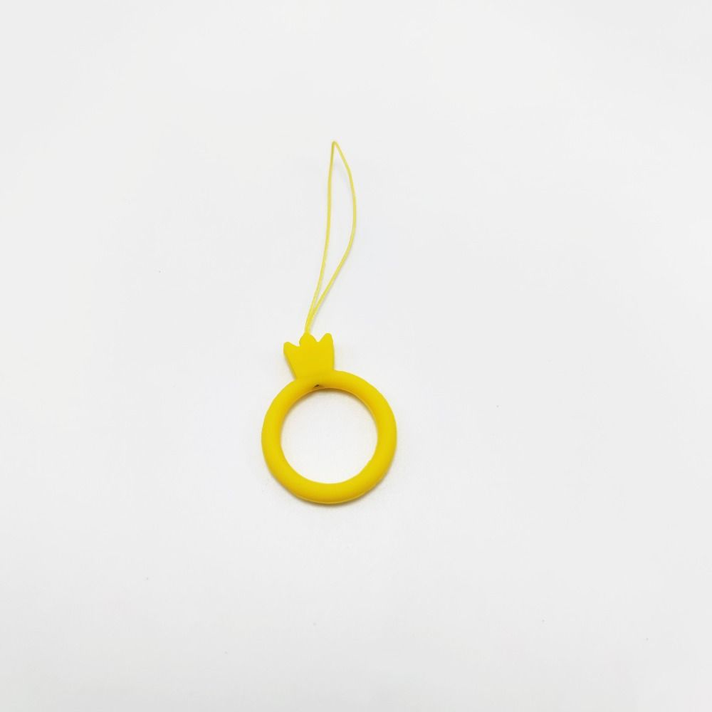 

Crown Crown Silicone Lanyard Multicolor Crown Silicone Ring Straps Pendant Earphone Case жовтий