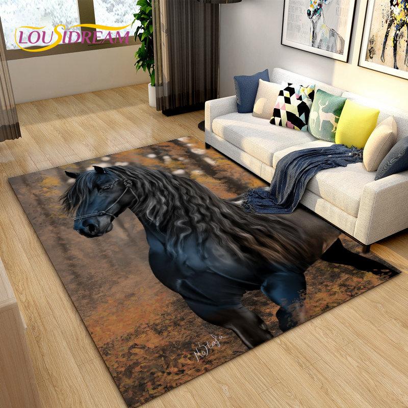 

3D легкий розкішний сучасний кінний килимок великий, килимок для вітальні, спальні, дивана, кухні, ванної кімнати, придверний килимок, нековзний килимок для підлоги 40x60cm