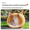 Tragbare Katzentransportbox Stilvoller Haustier-Rollkoffer Große Kapazität Geflochtene Haustier-Reise-Atmungsaktive Trolley-Box für Katzen & Kleine Hunde