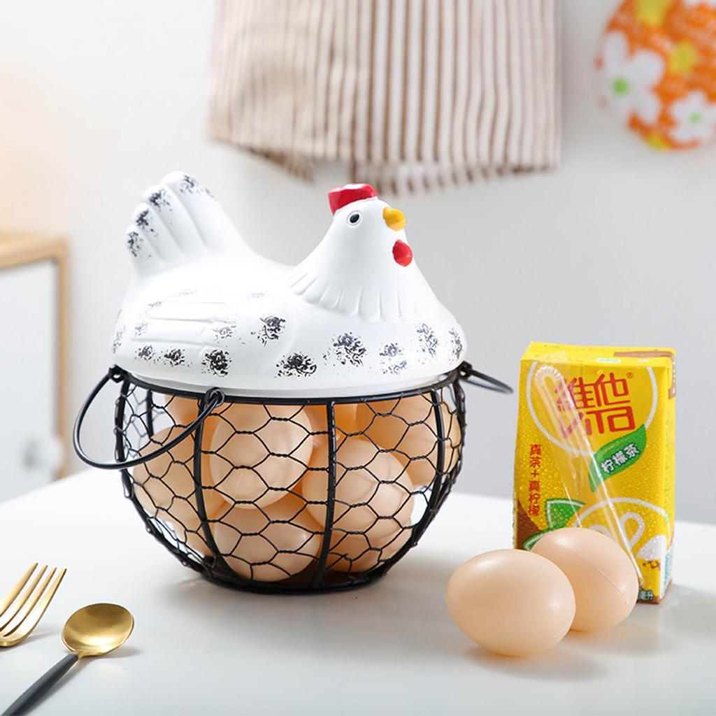 Ceramic for Fresh Egg Holders Countertop Farm Style Cute Perfect Housewarming Gift Multi-function Fine Workmanship Durab