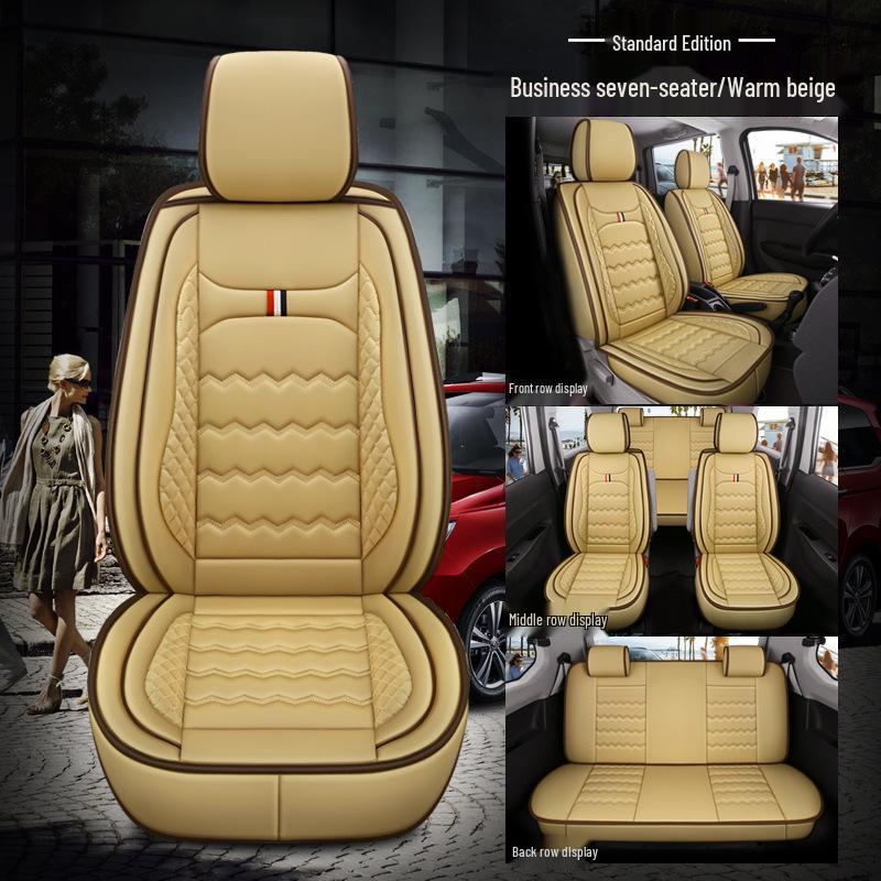 Wuling Hongguang S/Rongguang V/Ouno S/Oshan X70A Full Coverage Leather Car Seat Cover for Seven-Seater
