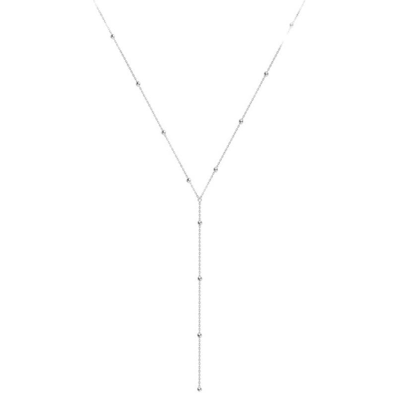 S925 Silver-Plated Tassel Necklace: Women's Summer Style - Simple, Chic Clavicle Chain with Light Luxury and Niche Design.