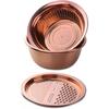 Meisha Colander, Stainless Steel 3 In 1Kitchen Tool Fruit and Vegetable Strainer Bowl Set Fine Mesh Rose Gold