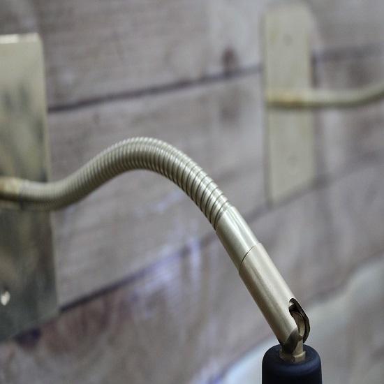 Set of 2 BSCICCOSO Bendable Arm Brass Wall Light Mid Century Modern White and BLack Wall Lamp