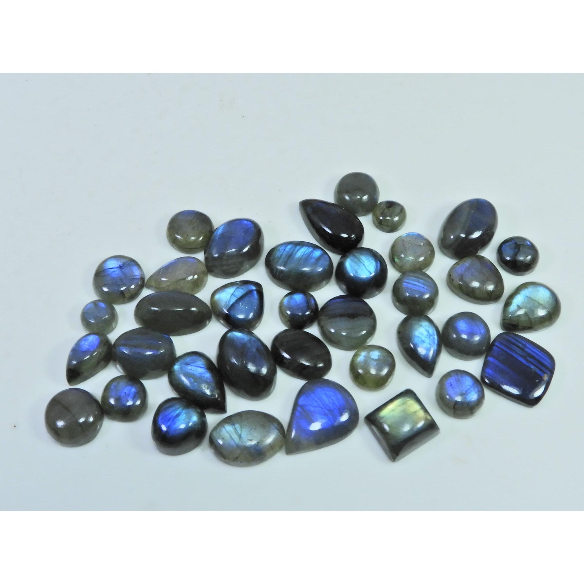 

6X6-11X5MM Natural Multi Labradorite Mix Cabochon Loose Gemstone 36Pcs Lot C-1796