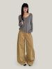 Women's 2026 Spring American Street Style Wide-Leg Balloon Jeans with Curved Drape