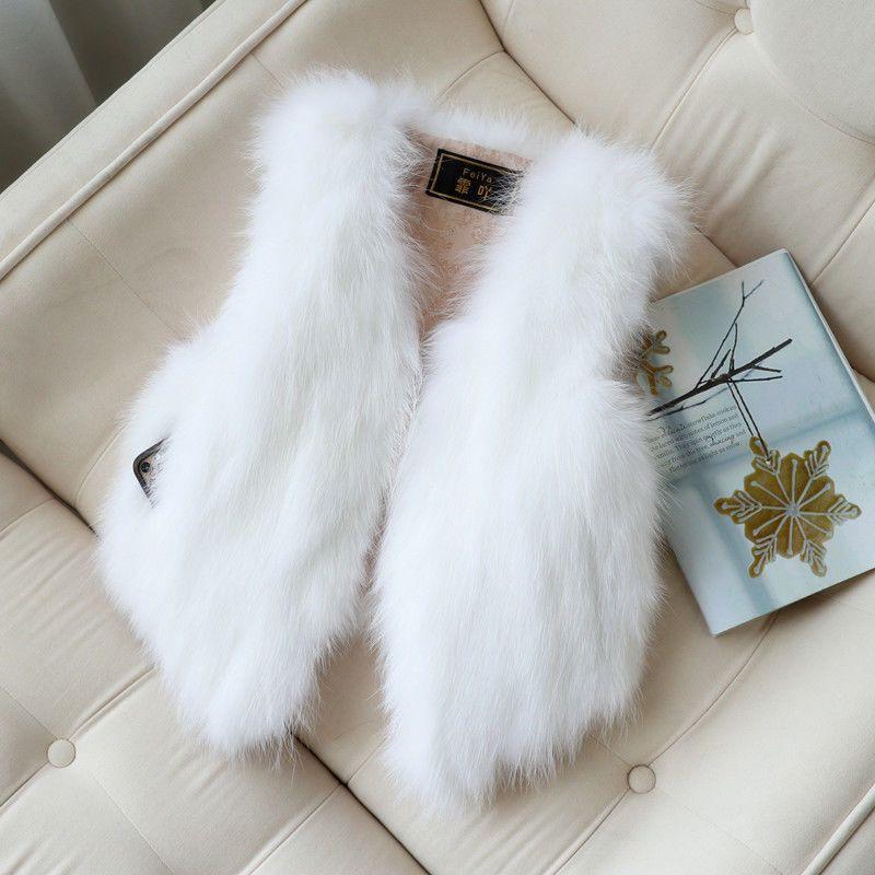 

WTEMPO Модное пальто, жилет, женский искусственный меховой жилет, пушистый жилет, безрукавка, пушистая куртка, жилет для женщин, зима-осень, жилет One Size белый