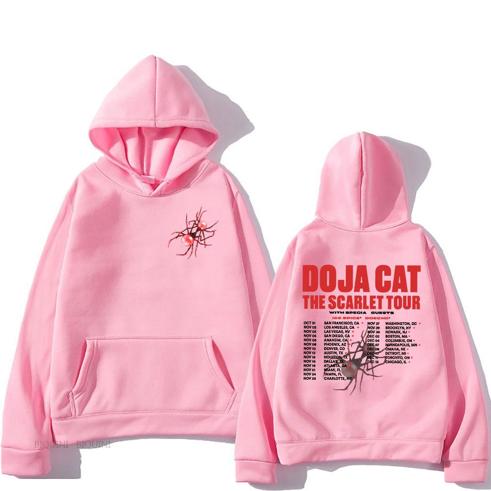 

Doja Cat The Scarlet Tour Толстовки з довгим рукавом Чоловічі/жіночі світшоти з капюшоном Весняні зручні флісові повсякденні пуловери XXL рожевий